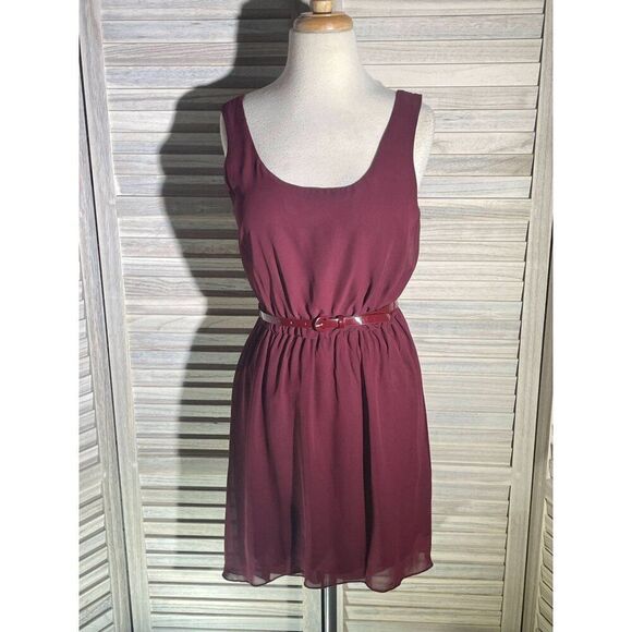 City Triangles Sm Belted Flowy Dress - Picture 1 of 14
